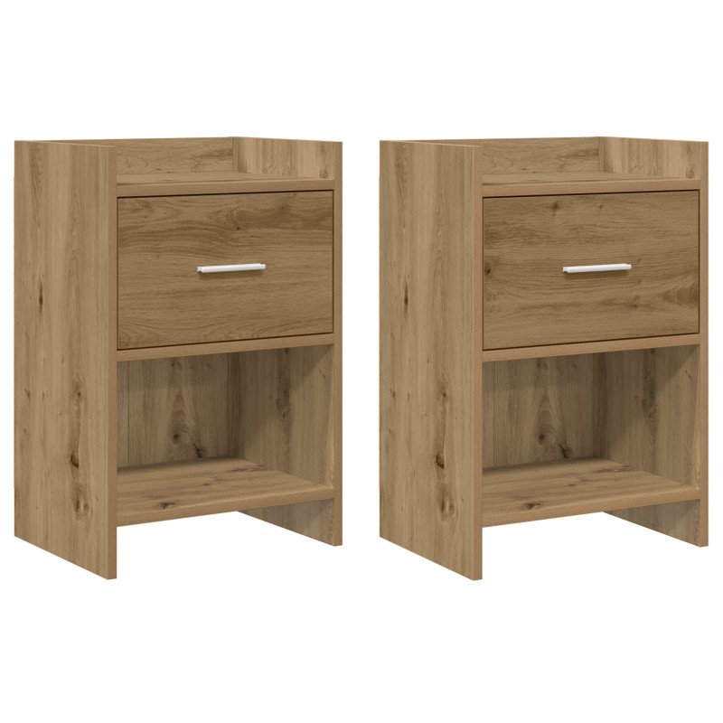 vidaXL Κομοδίνα 2 τμχ. Artisan Δρυς 40 x 30 x 60 cm Επεξεργασμένο Ξύλο