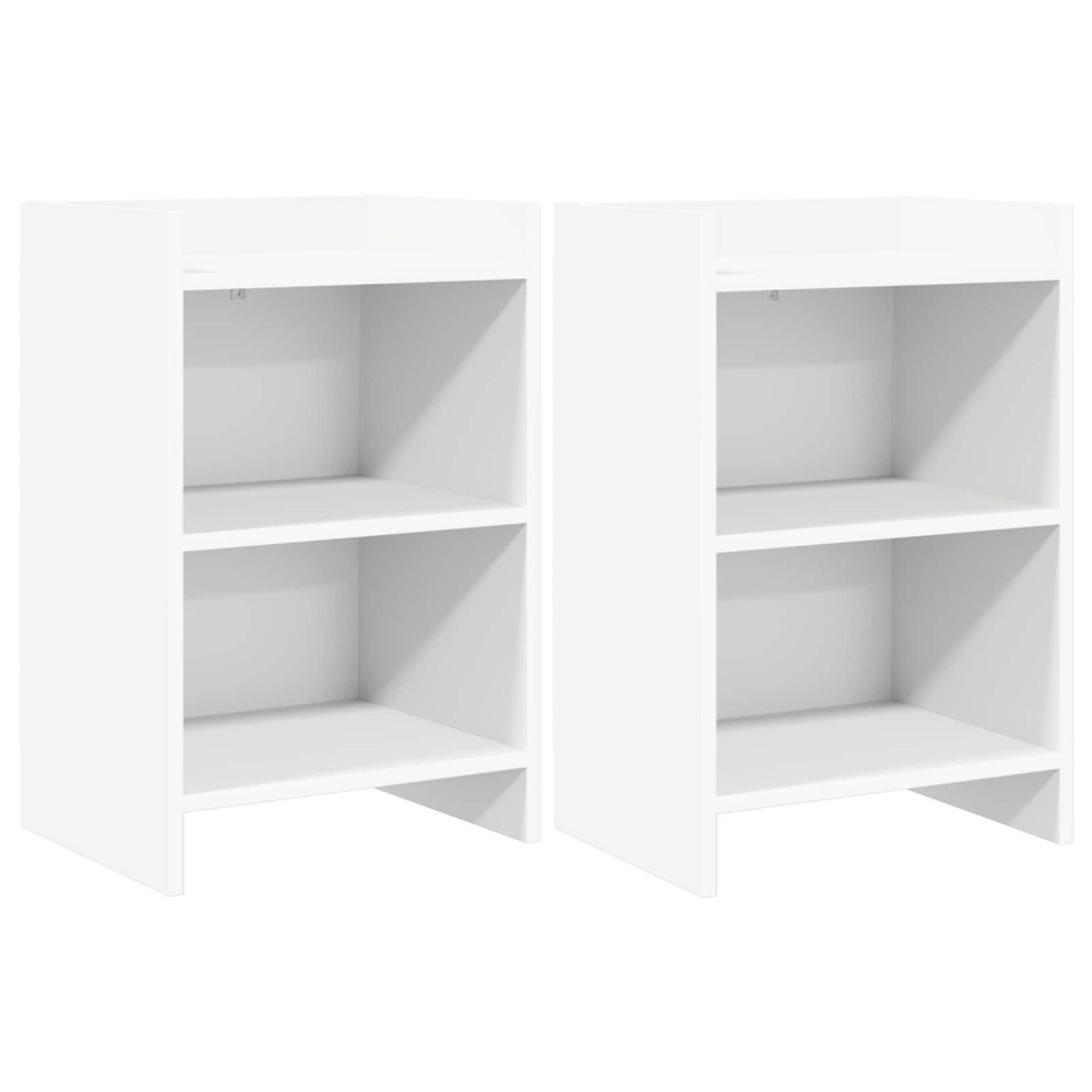 vidaXL Κομοδίνα 2 τμχ. Λευκό 40 x 30 x 60 cm Επεξεργασμένο Ξύλο