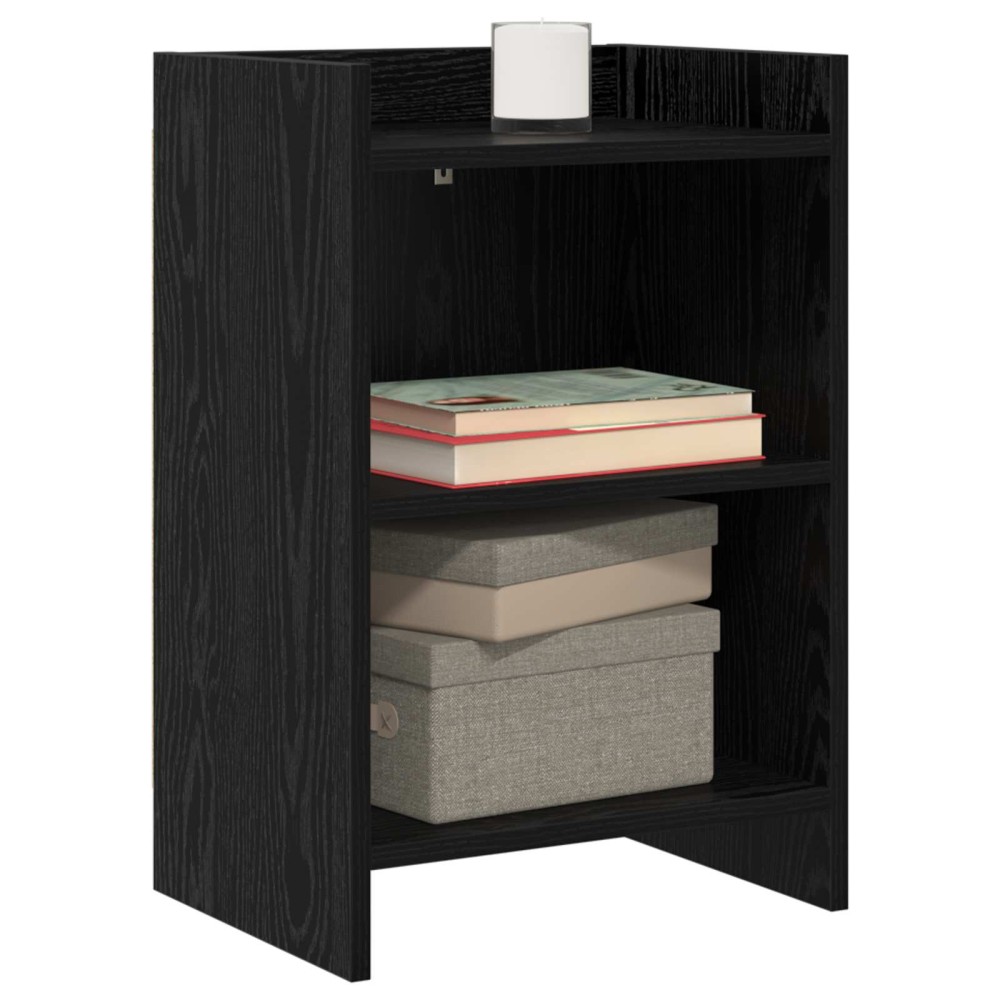 vidaXL Κομοδίνα Μαύρη Δρυς 40 x 30 x 60 cm Επεξεργασμένο Ξύλο
