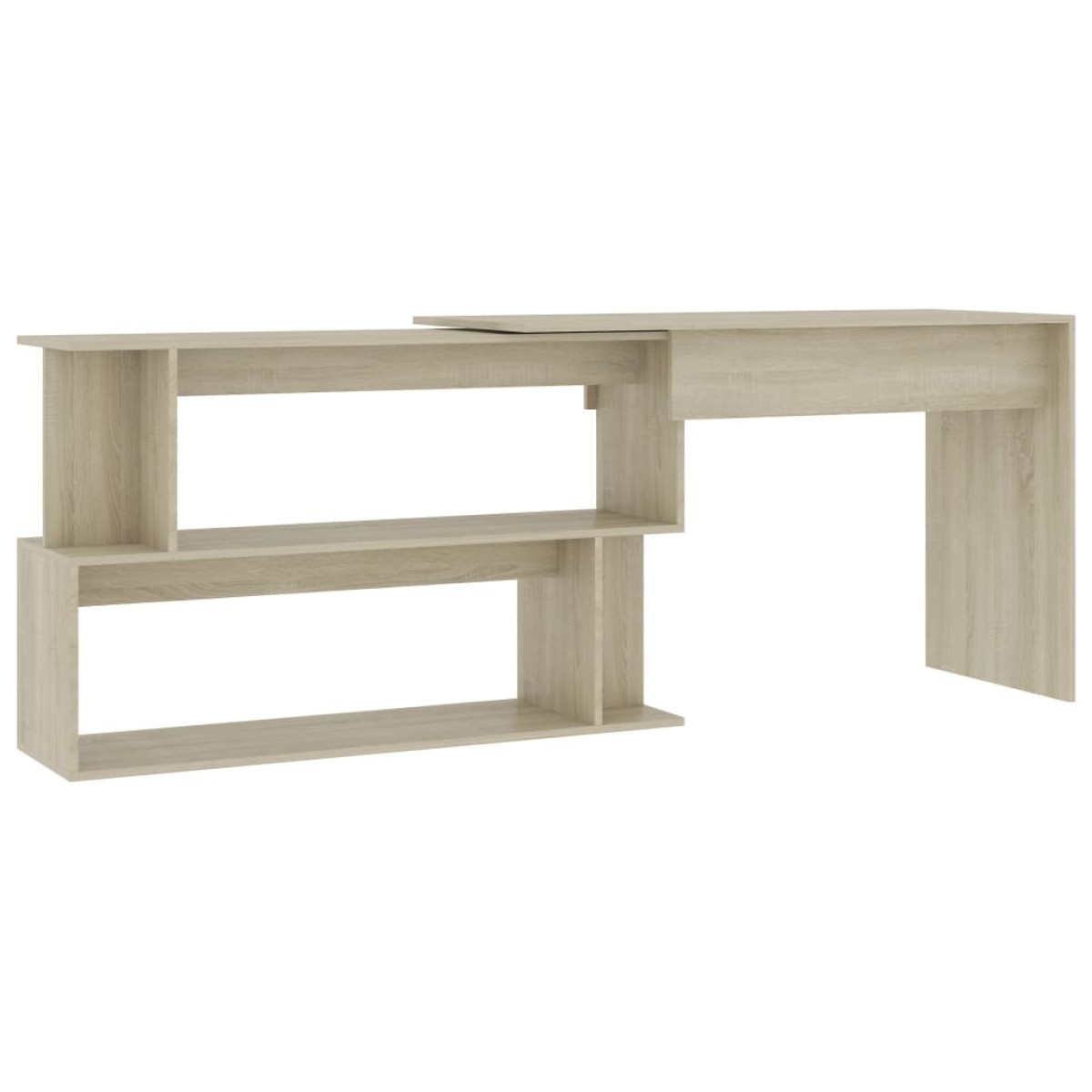 vidaXL Γραφείο Γωνιακό Sonoma Δρυς 200 x 50 x 76 εκ. από Μοριοσανίδα