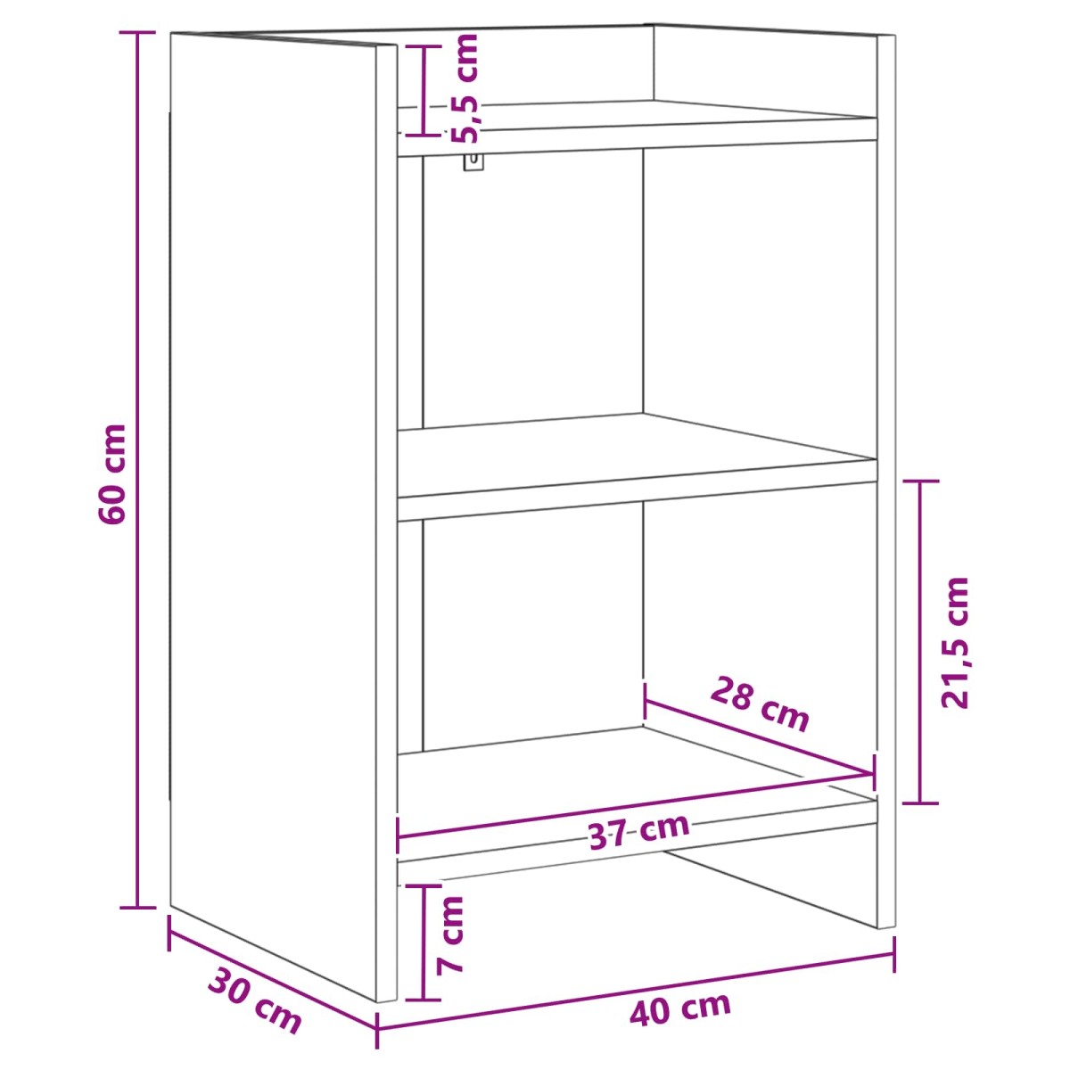 vidaXL Κομοδίνα 2 τμχ. Artisan Δρυς 40 x 30 x 60 cm Επεξεργασμένο Ξύλο