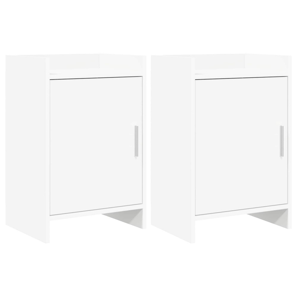 vidaXL Κομοδίνα 2 τμχ. Λευκό 40 x 30 x 60 cm Επεξεργασμένο Ξύλο