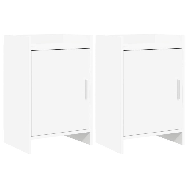 vidaXL Κομοδίνα 2 τμχ. Λευκό 40 x 30 x 60 cm Επεξεργασμένο Ξύλο