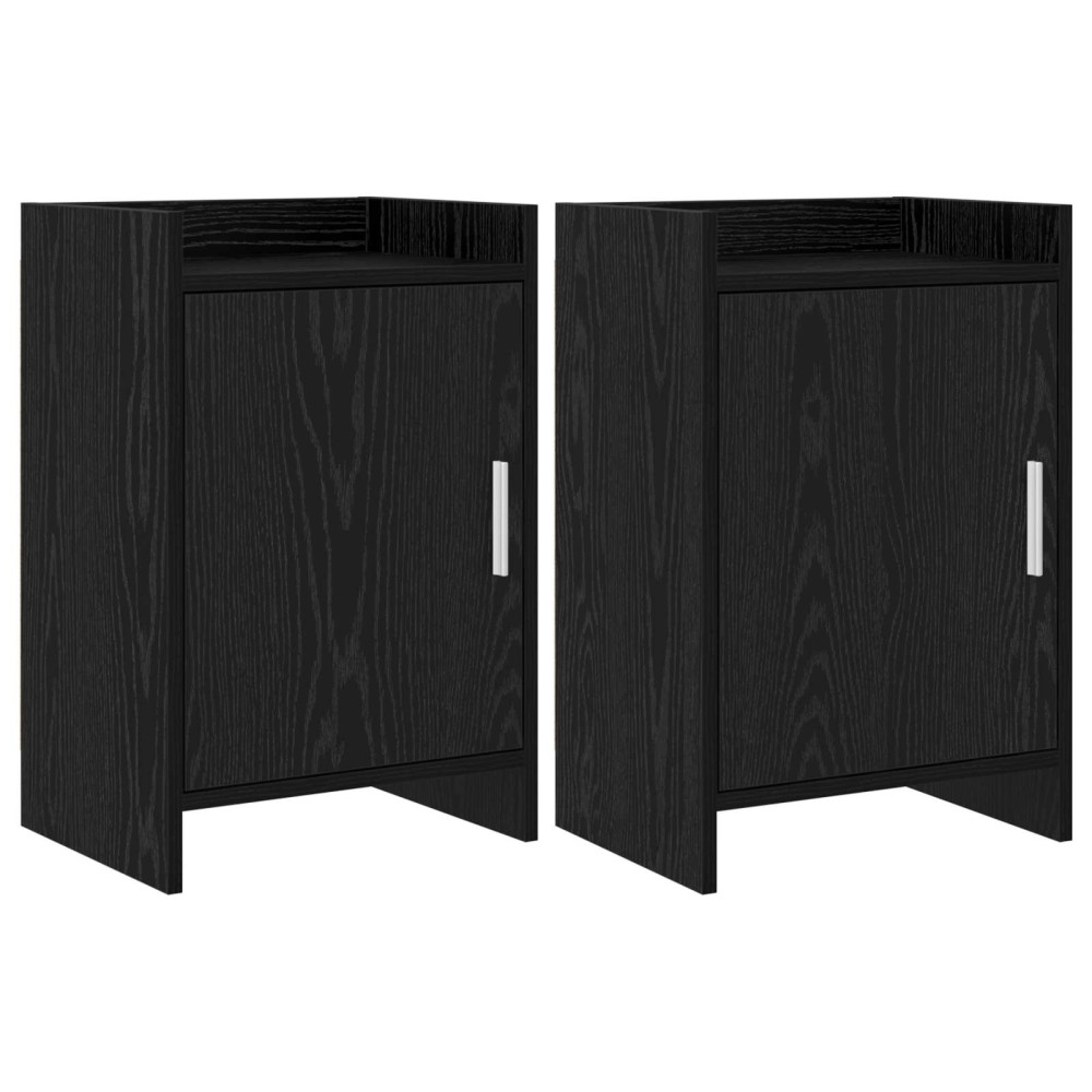 vidaXL Κομοδίνα 2 τμχ. Μαύρη Δρυς 40 x 30 x 60 cm Επεξεργασμένο Ξύλο