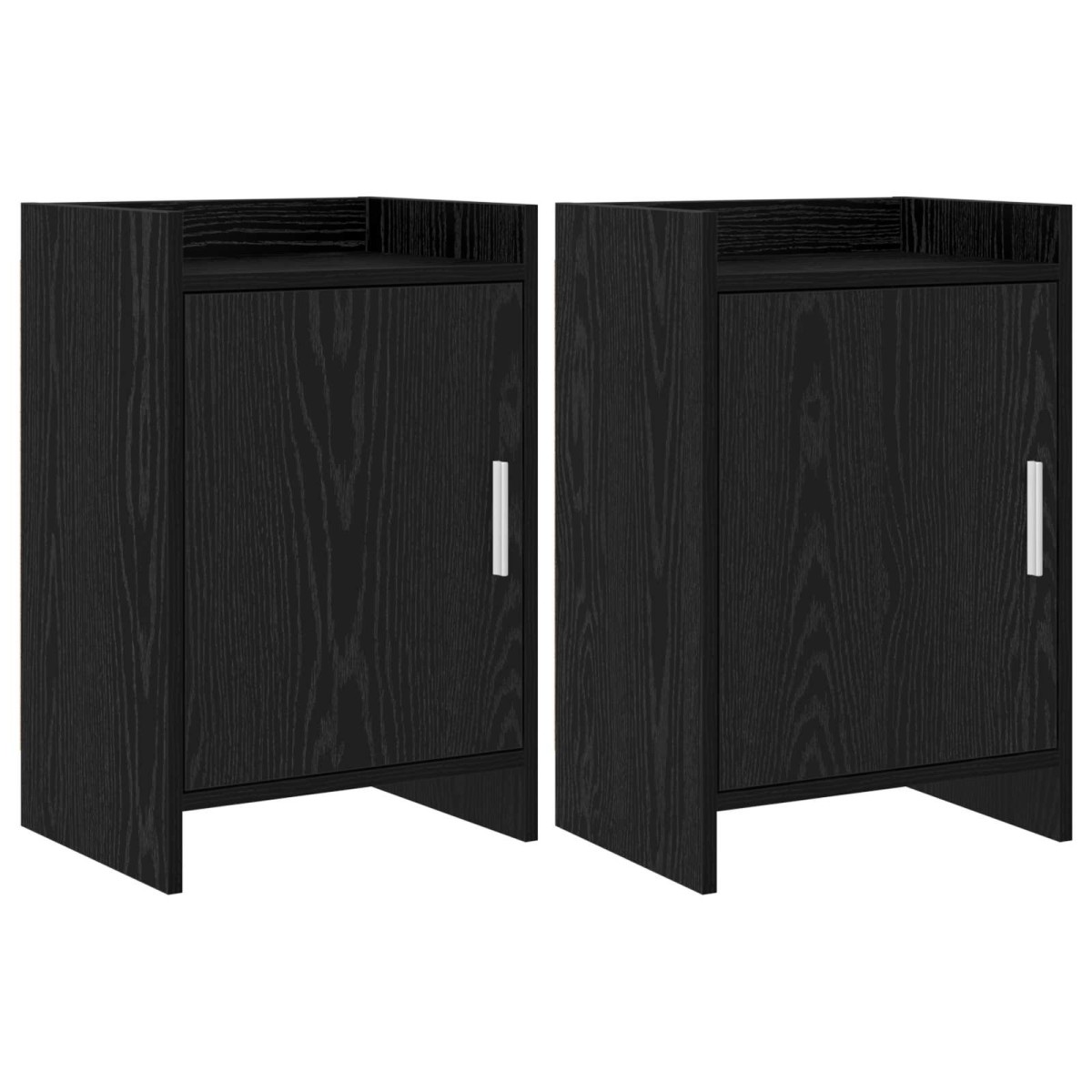 vidaXL Κομοδίνα 2 τμχ. Μαύρη Δρυς 40 x 30 x 60 cm Επεξεργασμένο Ξύλο