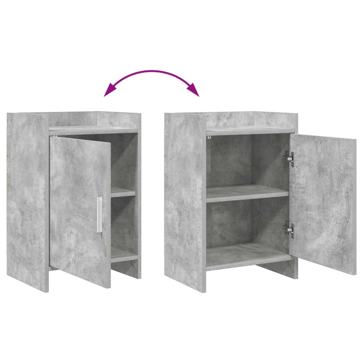 vidaXL Κομοδίνα Γκρι Σκυροδέματος 40 x 30 x 60 cm Επεξεργασμένο Ξύλο