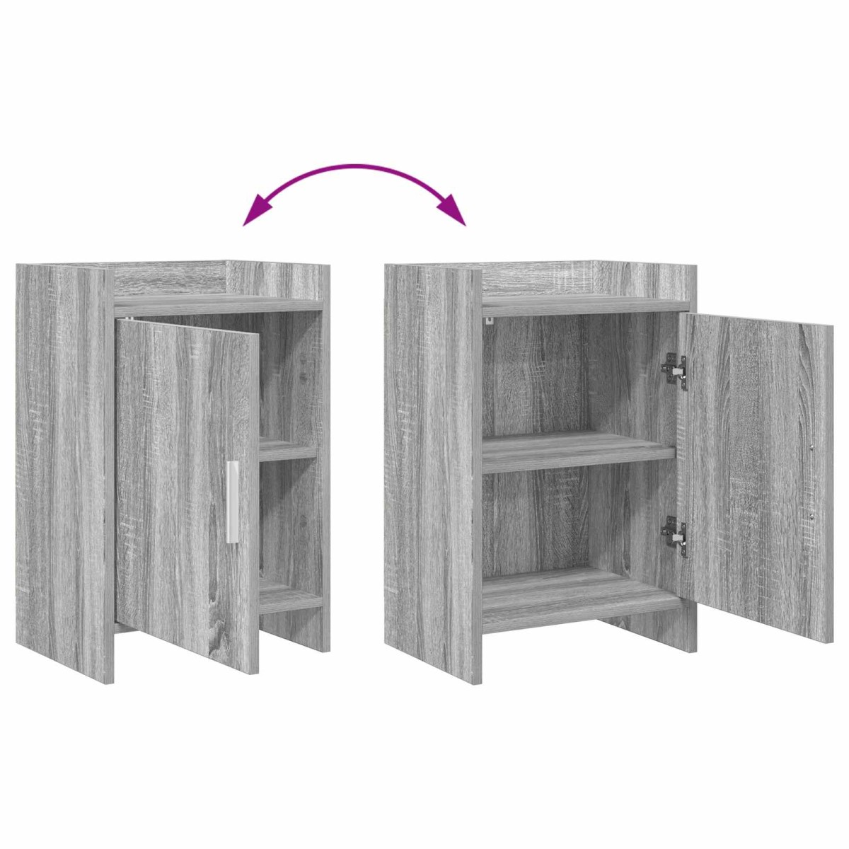 vidaXL Κομοδίνα Γκρι Sonoma 40 x 30 x 60 cm Επεξεργασμένο Ξύλο