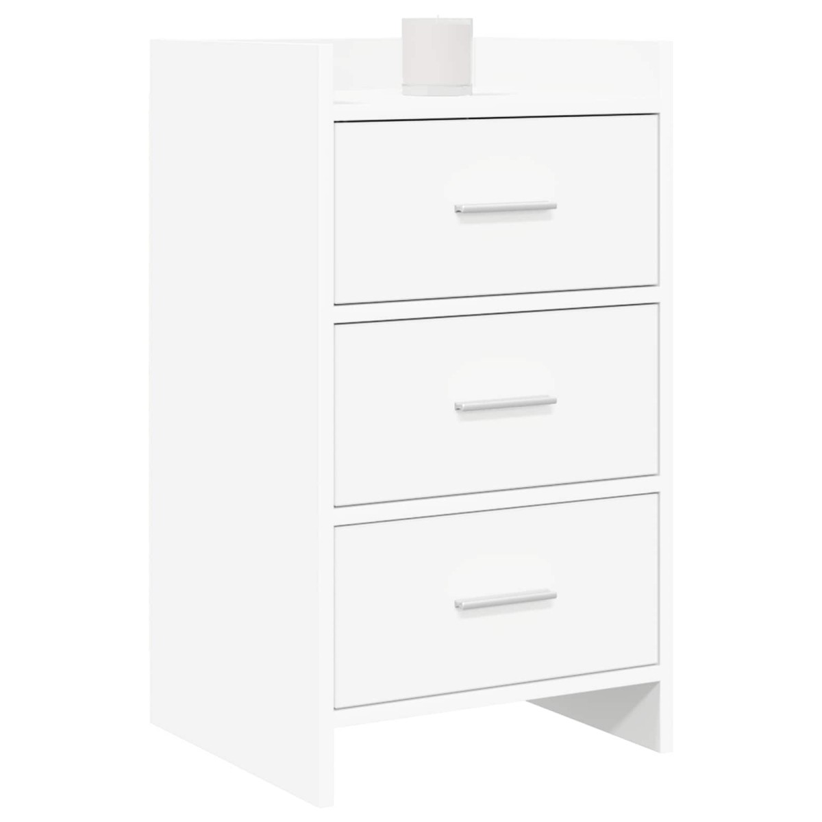 vidaXL Κομοδίνα Λευκό 40 x 36 x 70 εκ. Επεξεργασμένο Ξύλο