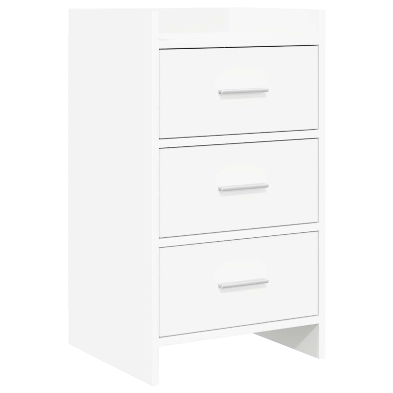 vidaXL Κομοδίνα Λευκό 40 x 36 x 70 εκ. Επεξεργασμένο Ξύλο