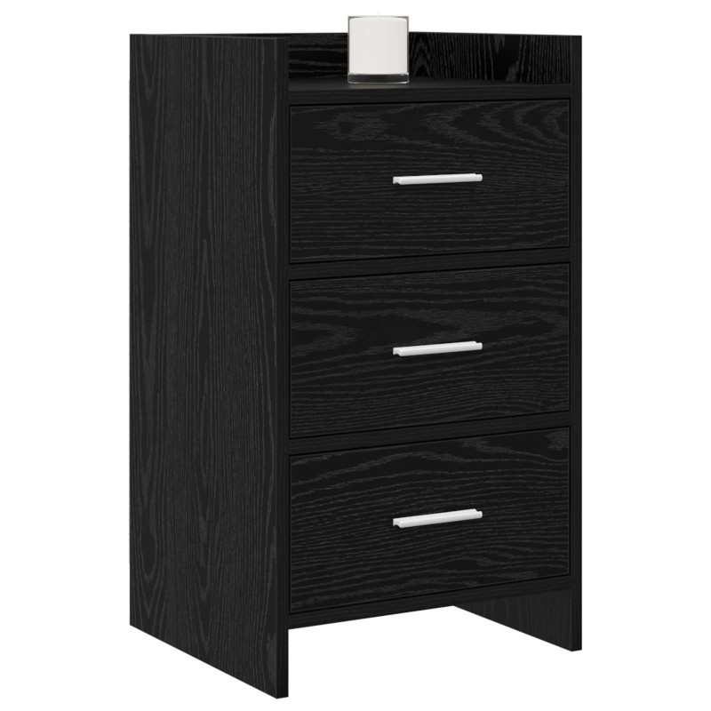 vidaXL Κομοδίνα Μαύρη Δρυς 40 x 36 x 70 εκ. Επεξεργασμένο Ξύλο