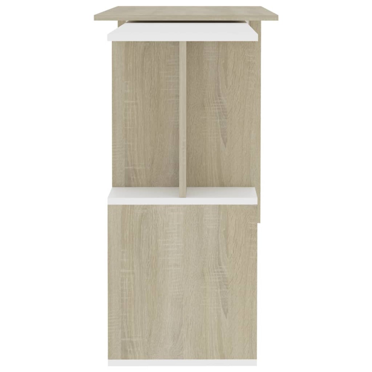 vidaXL Γραφείο Γωνιακό Λευκό/Sonoma Δρυς 200 x 50 x 76 εκ. Μοριοσανίδα