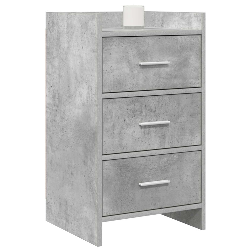 vidaXL Κομοδίνα Γκρι Σκυροδέματος 40 x 36 x 70 εκ. Επεξεργασμένο Ξύλο