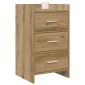 vidaXL Κομοδίνα Artisan Δρυς 40 x 36 x 70 εκ. Επεξεργασμένο Ξύλο