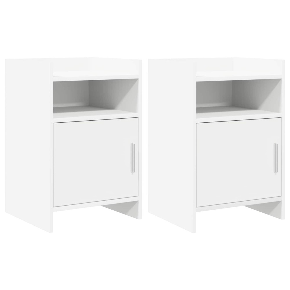 vidaXL Κομοδίνα 2 τμχ. Λευκό 40 x 36 x 60 εκ Επεξεργασμένο Ξύλο