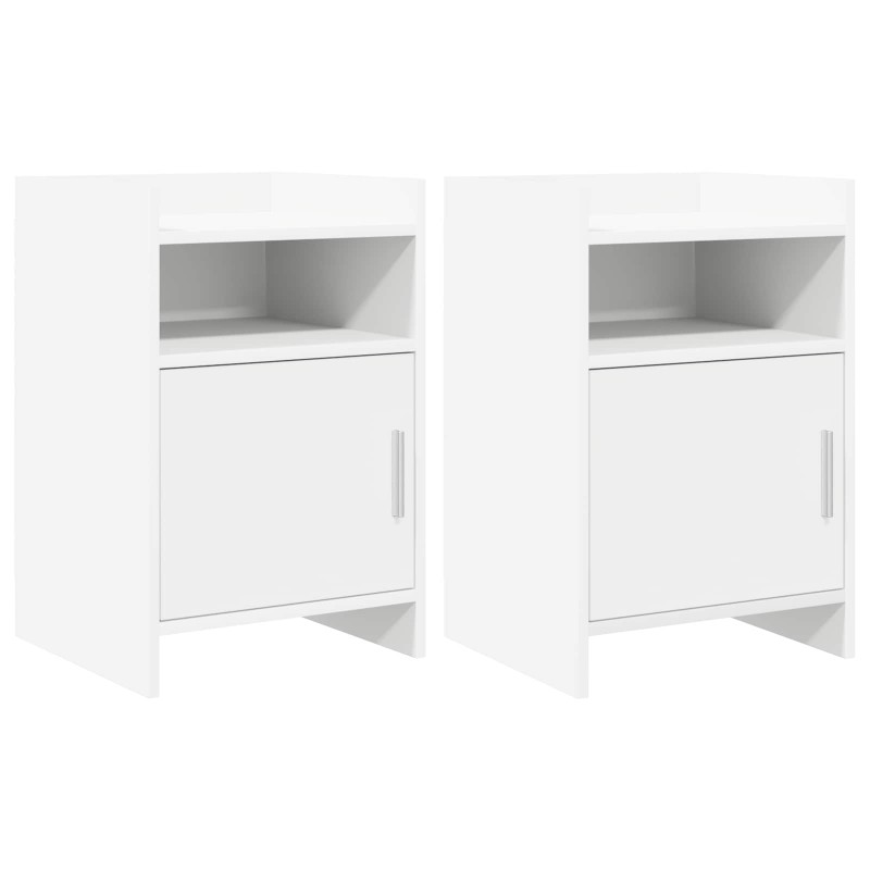 vidaXL Κομοδίνα 2 τμχ. Λευκό 40 x 36 x 60 εκ Επεξεργασμένο Ξύλο