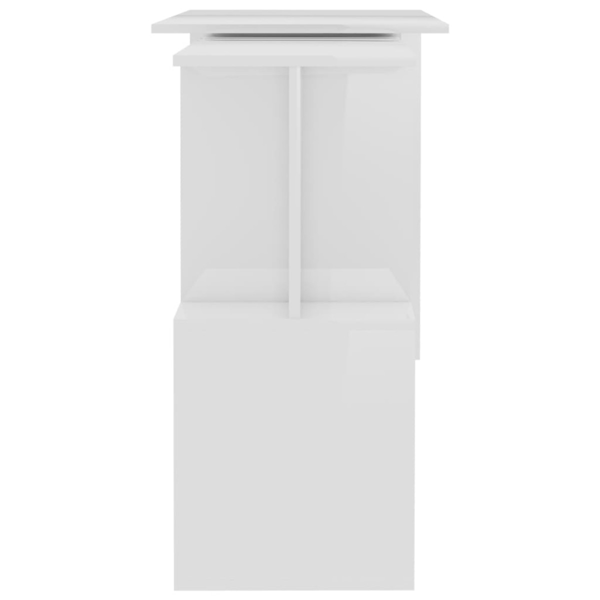 vidaXL Γραφείο Γωνιακό Γυαλιστερό Λευκό 200x50x76 εκ. από Μοριοσανίδα