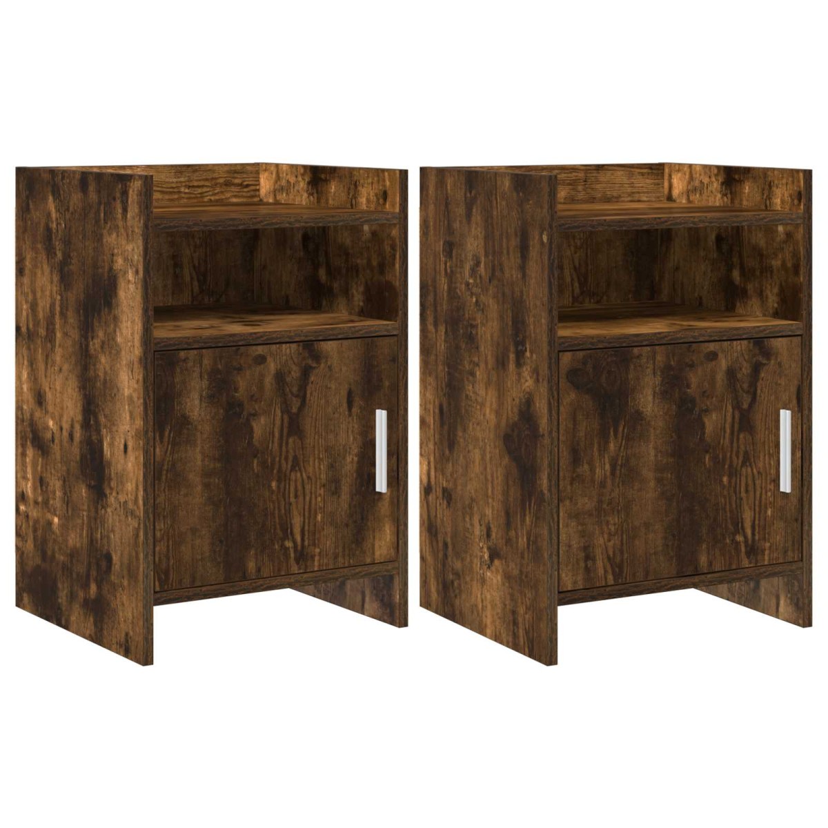 vidaXL Κομοδίνα 2 τμχ. Καπνισμένο Ξύλο Δρυός 40 x 36 x 60 εκ