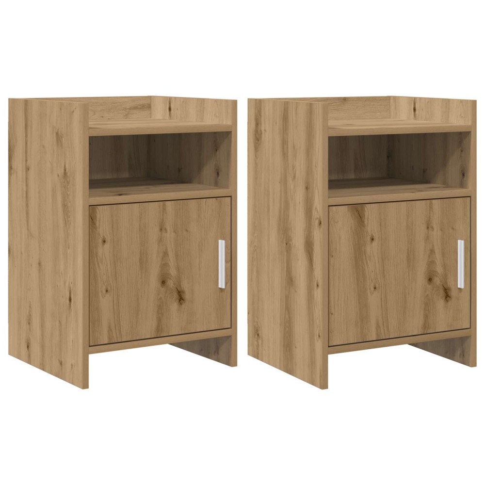 vidaXL Κομοδίνα 2 τμχ. Artisan Δρυς 40 x 36 x 60 εκ Επεξεργασμένο Ξύλο