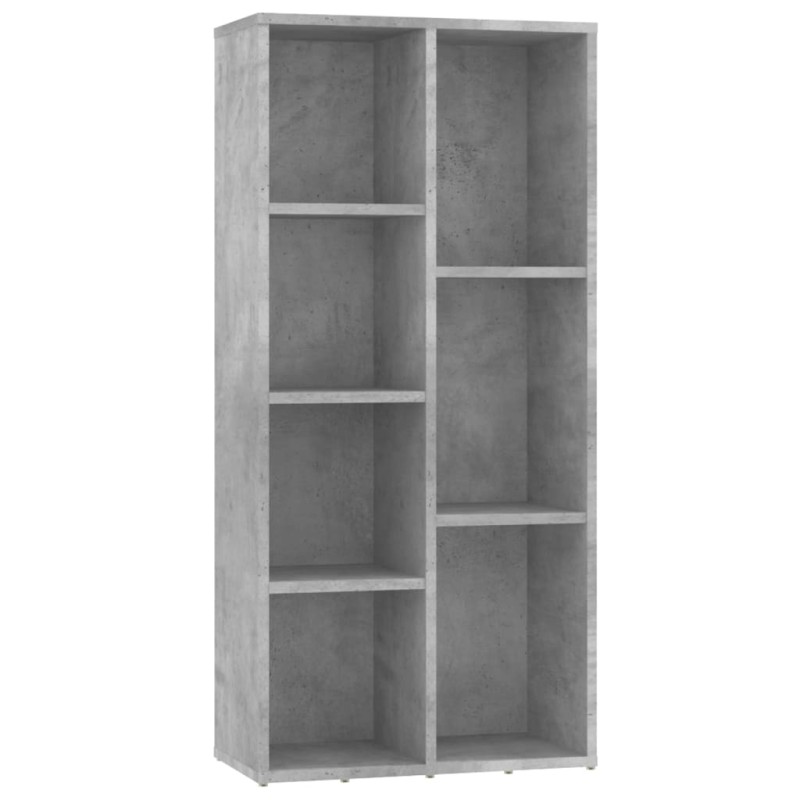 vidaXL Βιβλιοθήκη Γκρι του Σκυροδέματος 50x25x106 εκ. από Επεξ. Ξύλο
