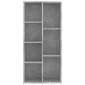 vidaXL Βιβλιοθήκη Γκρι του Σκυροδέματος 50x25x106 εκ. από Μοριοσανίδα
