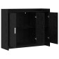 vidaXL Πλαϊνό γραφείο Μαύρη Δρυς 98,5 x 33 x 80 εκ Επεξεργασμένο Ξύλο
