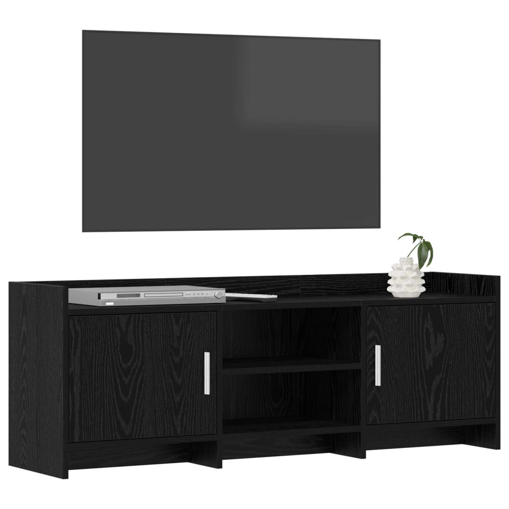 vidaXL Ντουλάπι TV 130 x 33 x 47 εκ Μαύρη Δρυς Επεξεργασμένο Ξύλο
