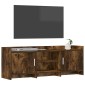 vidaXL Ντουλάπι TV 130 x 33 x 47 εκ Καπνισμένο Ξύλο Δρυός