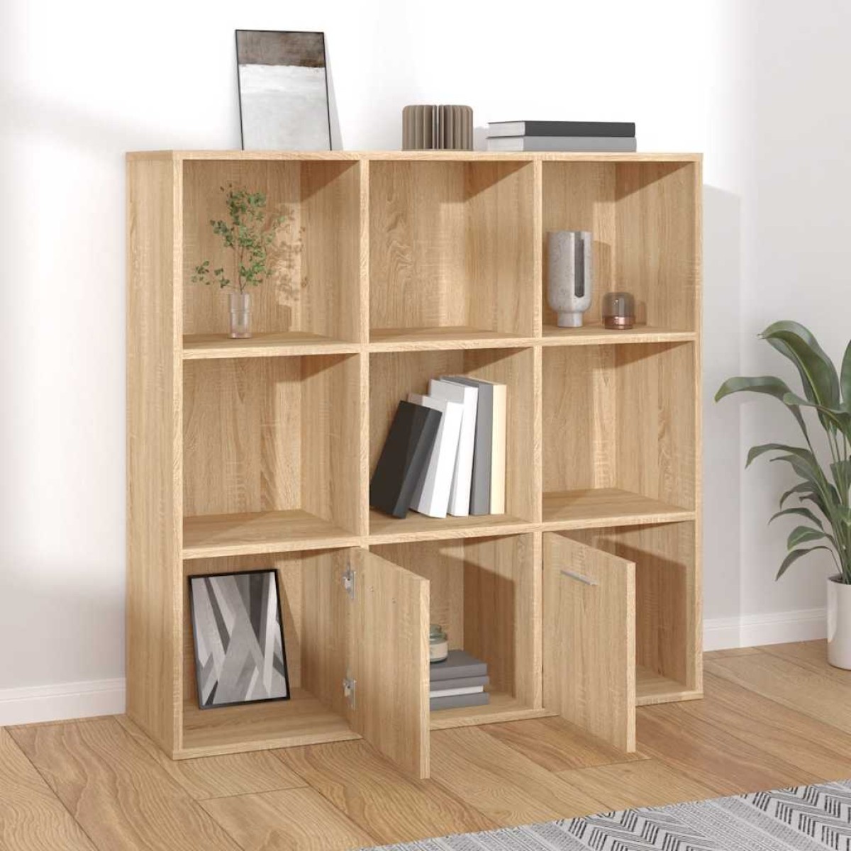 vidaXL Βιβλιοθήκη Χρώμα Sonoma Δρυς 98 x 30 x 98 εκ. από Μοριοσανίδα