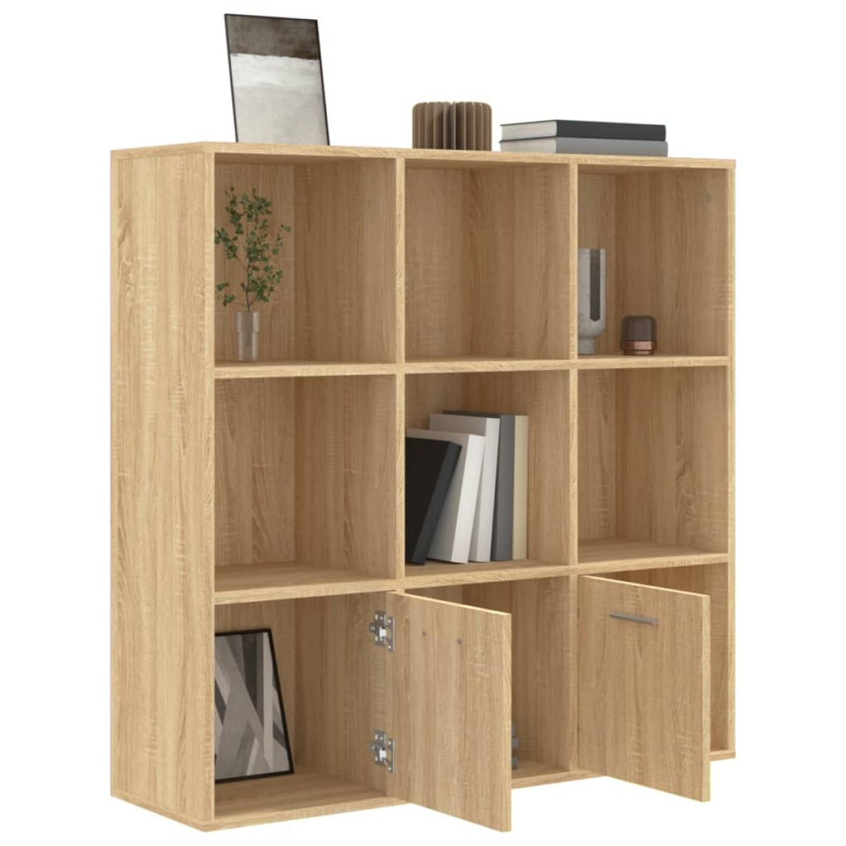 vidaXL Βιβλιοθήκη Χρώμα Sonoma Δρυς 98 x 30 x 98 εκ. από Μοριοσανίδα