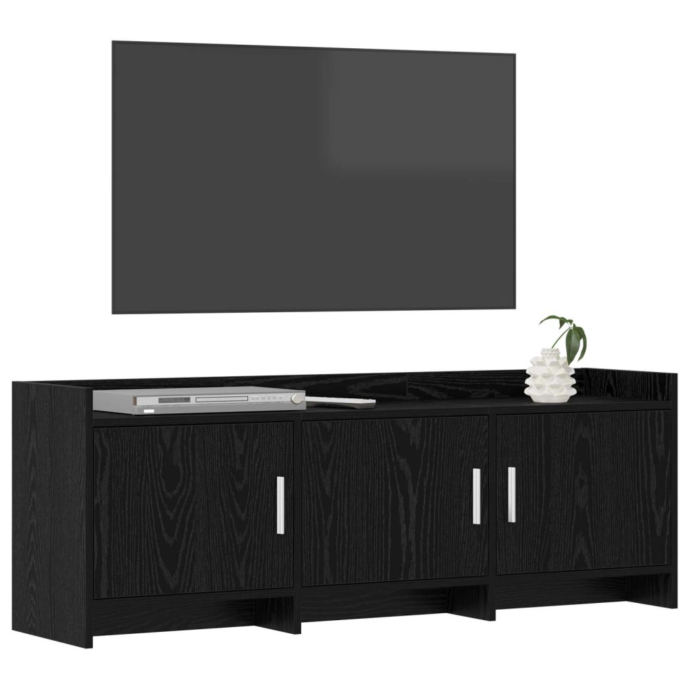 vidaXL Ντουλάπι TV 130 x 33 x 47 εκ Μαύρη Δρυς Επεξεργασμένο Ξύλο
