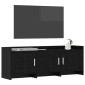vidaXL Ντουλάπι TV 130 x 33 x 47 εκ Μαύρη Δρυς Επεξεργασμένο Ξύλο