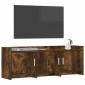vidaXL Ντουλάπι TV 130 x 33 x 47 εκ Καπνισμένο Ξύλο Δρυός