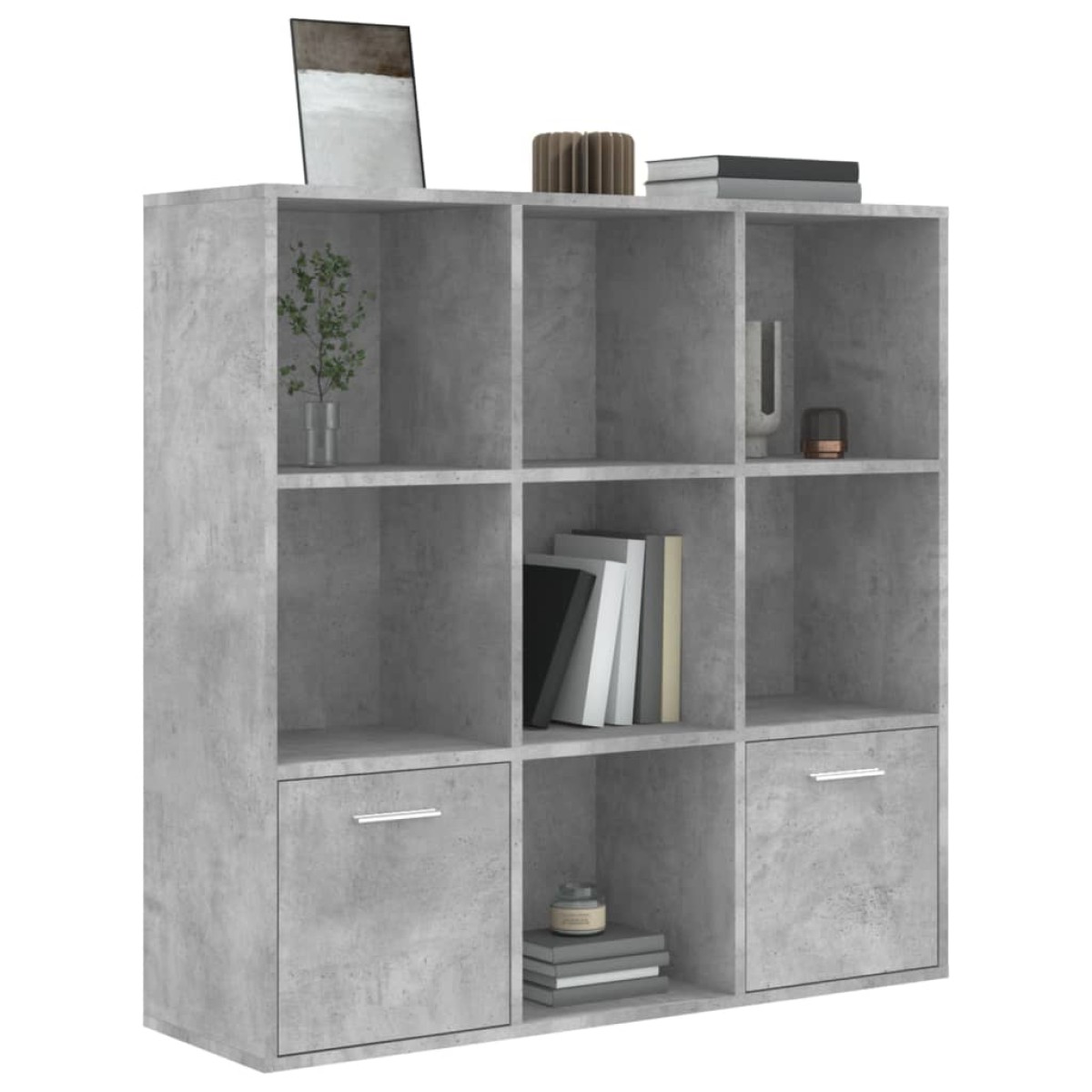vidaXL Βιβλιοθήκη Γκρι του Σκυροδέματος 98x30x98 εκ. από Μοριοσανίδα