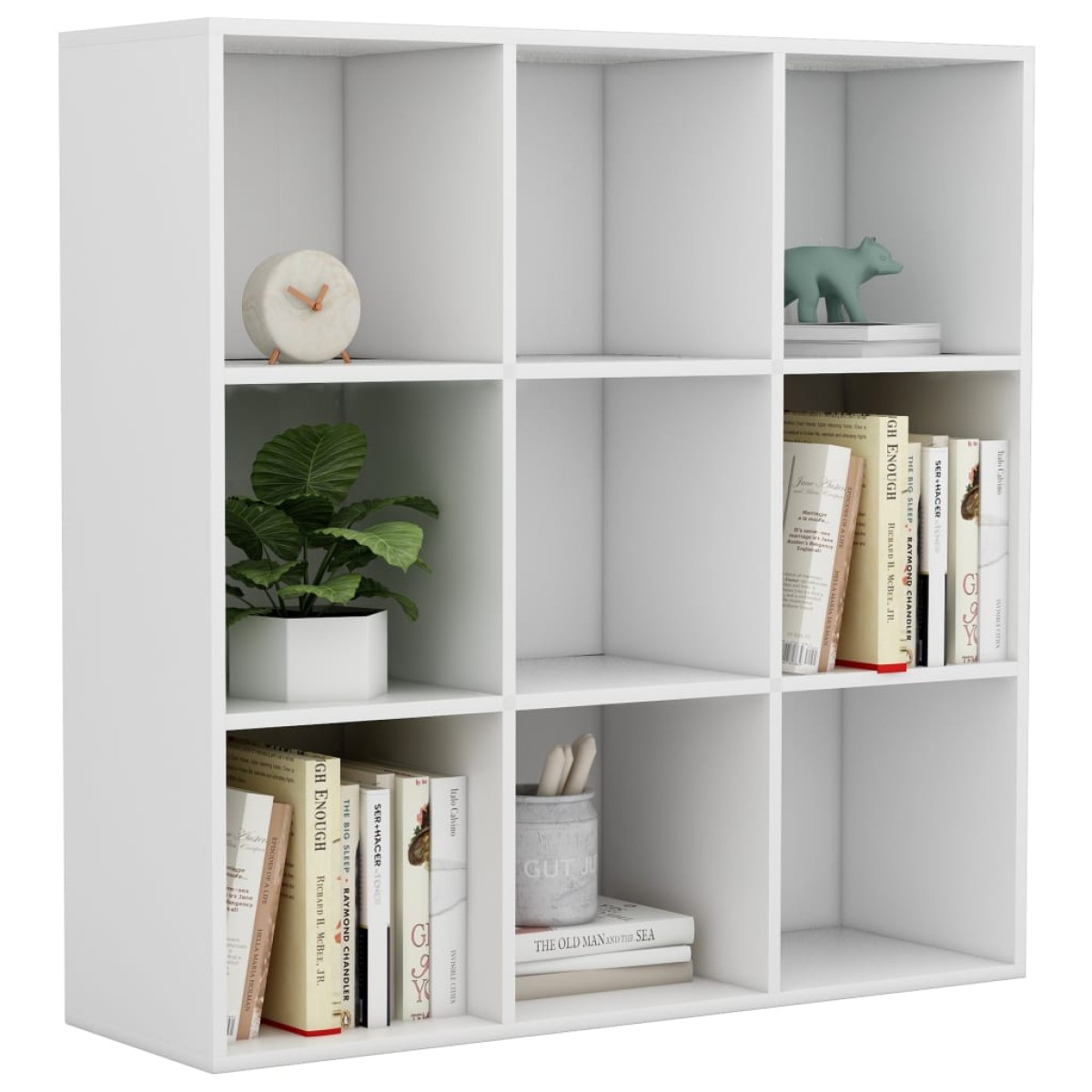 vidaXL Βιβλιοθήκη Λευκή 98 x 30 x 98 εκ. από Μοριοσανίδα