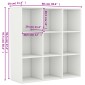 vidaXL Βιβλιοθήκη Λευκή 98 x 30 x 98 εκ. από Μοριοσανίδα