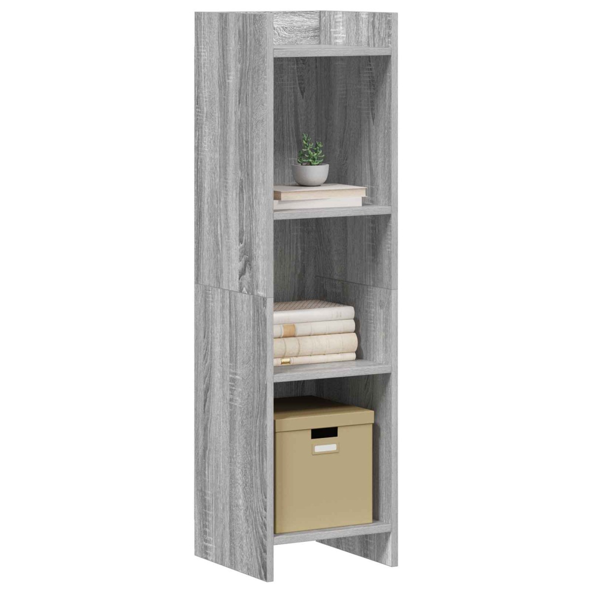 vidaXL Βιβλιοθήκη Γκρι Sonoma 30 x 30 x 111 εκ Επεξεργασμένο Ξύλο