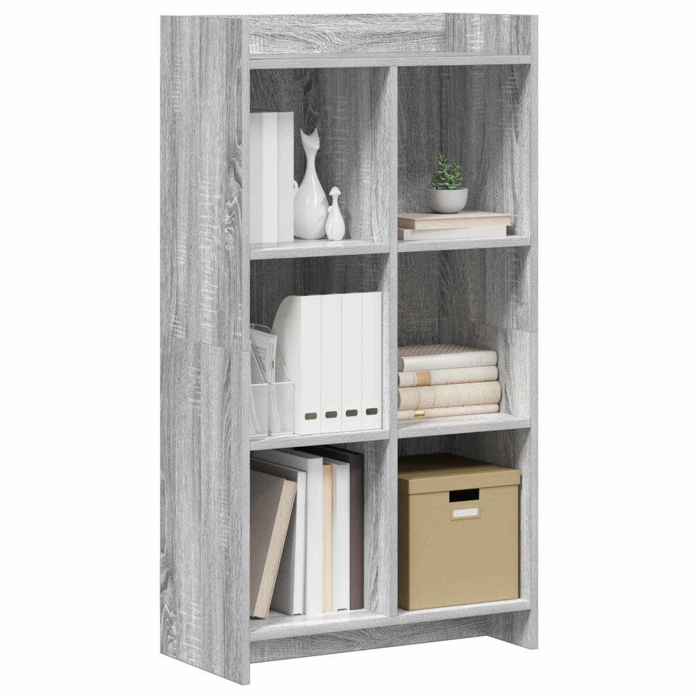vidaXL Βιβλιοθήκη Γκρι Sonoma 59 x 30 x 111 εκ Επεξεργασμένο Ξύλο