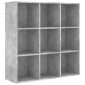 vidaXL Βιβλιοθήκη Γκρι Σκυροδέματος 98 x 30 x 98 εκ. από Μοριοσανίδα
