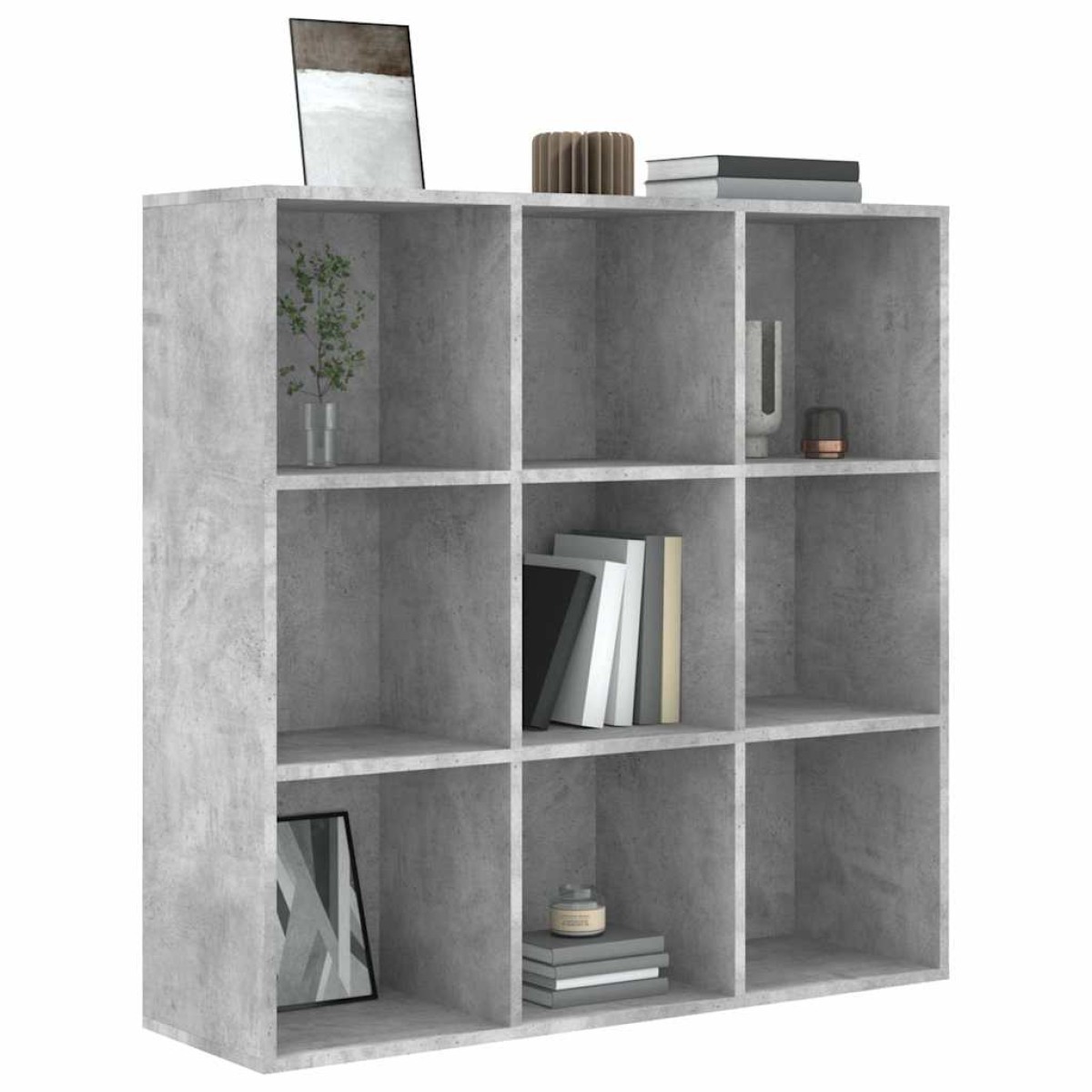 vidaXL Βιβλιοθήκη Γκρι Σκυροδέματος 98 x 30 x 98 εκ. από Μοριοσανίδα