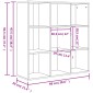 vidaXL Βιβλιοθήκη Γκρι Σκυροδέματος 98 x 30 x 98 εκ. από Μοριοσανίδα