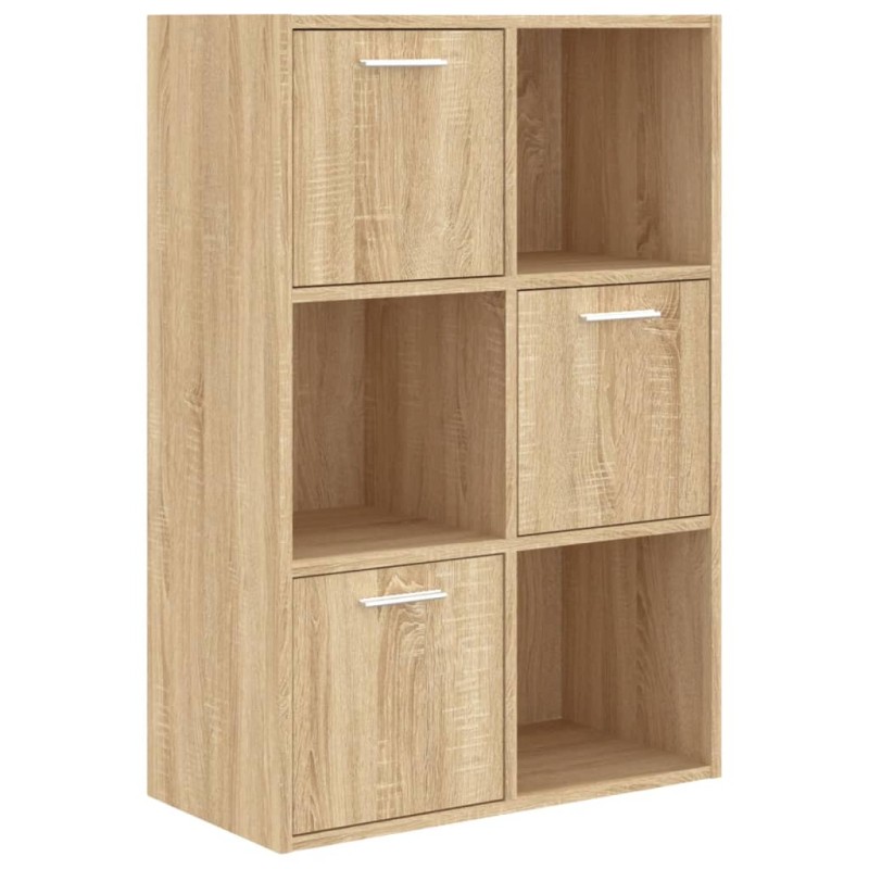 vidaXL Ραφιέρα με Ντουλάπια Sonoma Δρυς 60 x 29,5 x 90 εκ. Επεξ. Ξύλο