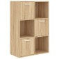 vidaXL Ραφιέρα με Ντουλάπια Sonoma Δρυς 60 x 29,5 x 90 εκ. Μοριοσανίδα
