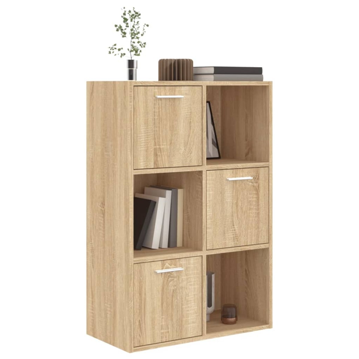 vidaXL Ραφιέρα με Ντουλάπια Sonoma Δρυς 60 x 29,5 x 90 εκ. Μοριοσανίδα