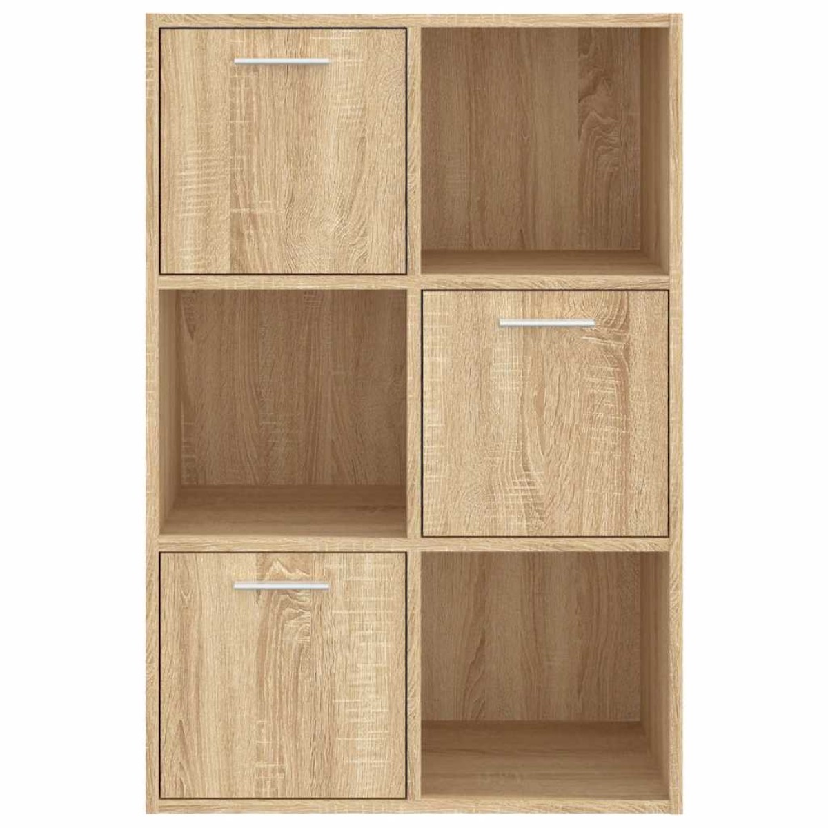 vidaXL Ραφιέρα με Ντουλάπια Sonoma Δρυς 60 x 29,5 x 90 εκ. Μοριοσανίδα