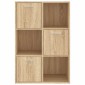 vidaXL Ραφιέρα με Ντουλάπια Sonoma Δρυς 60 x 29,5 x 90 εκ. Μοριοσανίδα