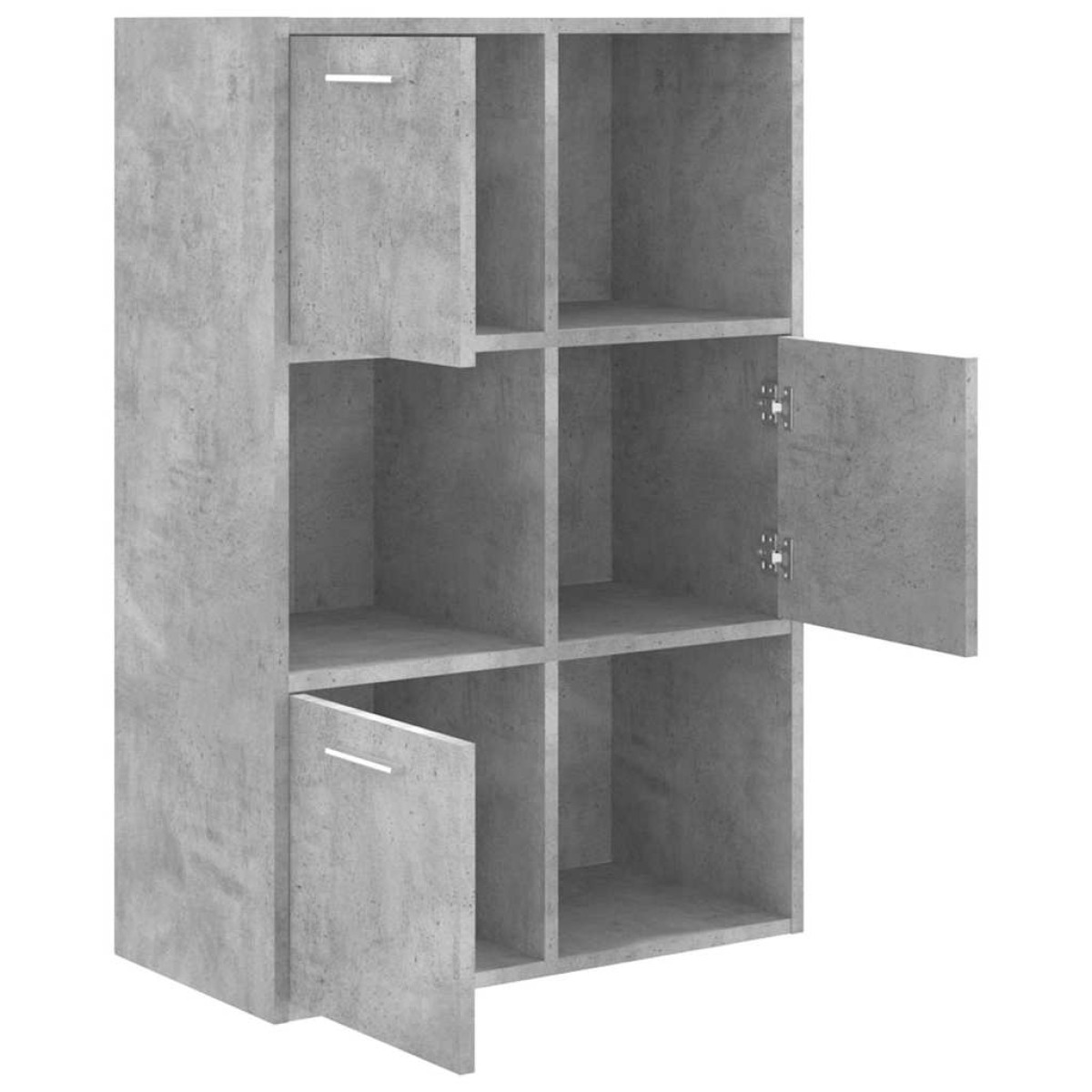 vidaXL Ραφιέρα με Ντουλάπια Γκρι Σκυροδέμ. 60x29,5x90 εκ. Μοριοσανίδα