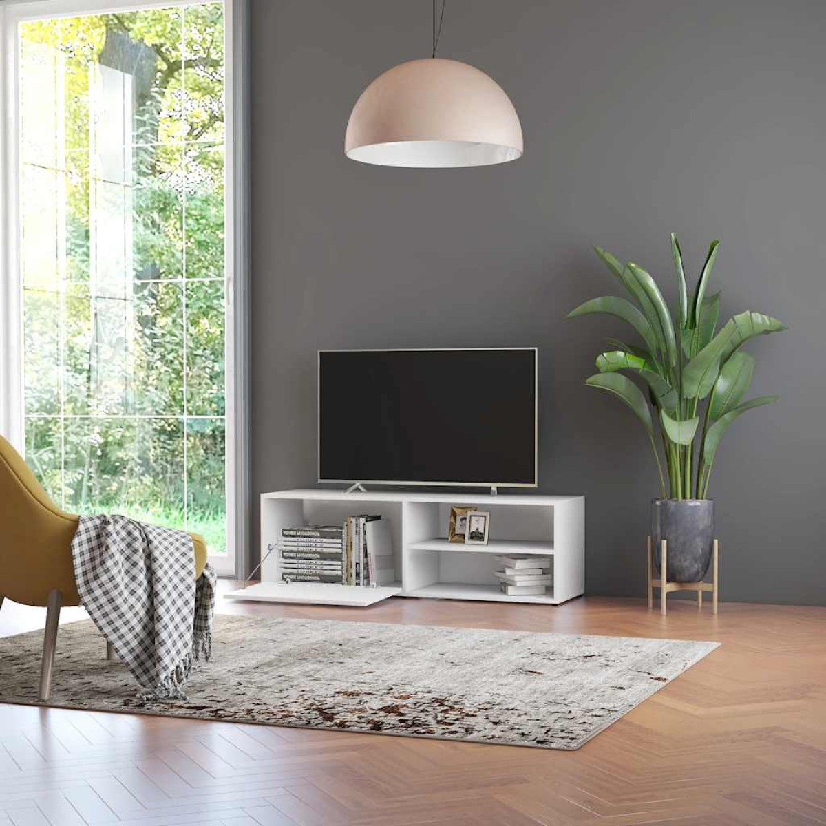 vidaXL Έπιπλο Τηλεόρασης Λευκό 120 x 34 x 37 εκ. από Μοριοσανίδα