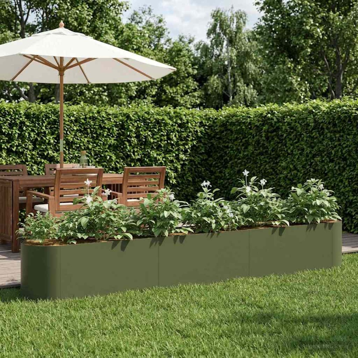 vidaXL Υψωμένο Κρεβάτι Κήπου Λαδί 280 x 40 x 40 εκ.