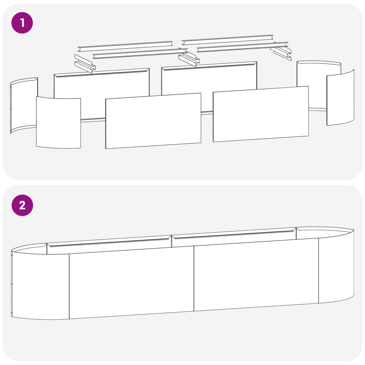 vidaXL Υψωμένο Κρεβάτι Κήπου Λευκό 220 x 40 x 40 εκ Ατσάλι