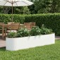 vidaXL Υψωμένο Κρεβάτι Κήπου Λευκό 220 x 40 x 40 εκ Ατσάλι